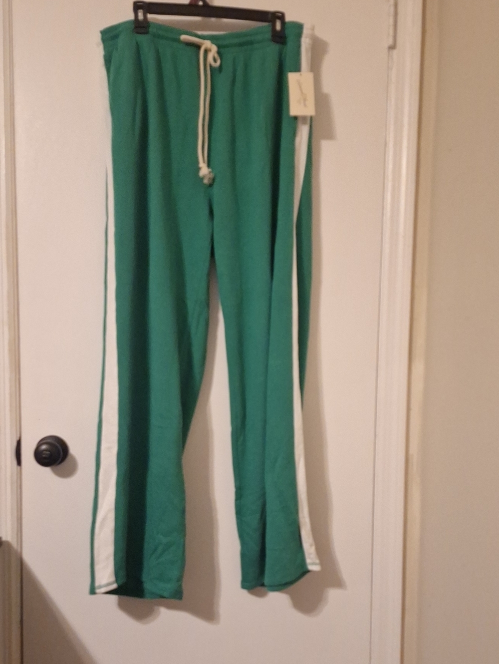 Universal Thread Green Sweatpants with White Side Stripes